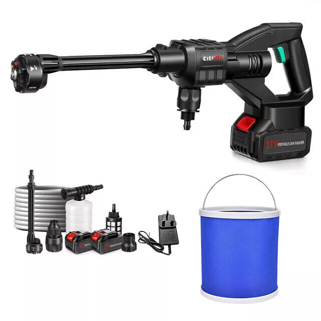 Portable Cordless Car Pressure Washer Water High Jet Wash Cleaner Gun And 2 Battery