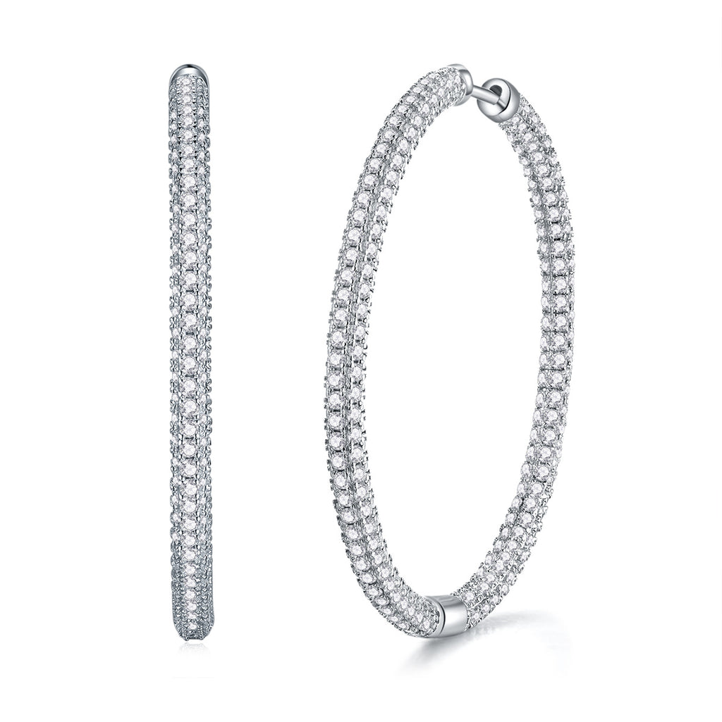 Light Coco Luxury Fashion Diamond Earrings Stud Set With Mosan Diamond Silver Ornaments