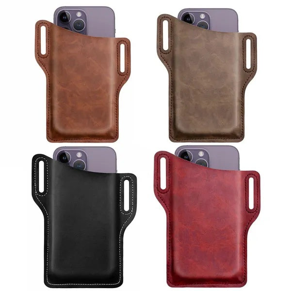 Men Cell Phone Belt Pack Bag Loop Waist Holster Pouch Case Leather Wallet Cover - 5 - CJ