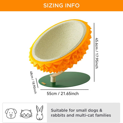 Durian Shape Cat Scratching Bed Cat House - Comfortable Sisal Rope Scratching Board With PVC Plastic Combination, 3 In 1 Cat Resting Bed - Suitable For Cat Claw Care, Cute And Sturdy Assembled Pet Fur - 5 - CJ