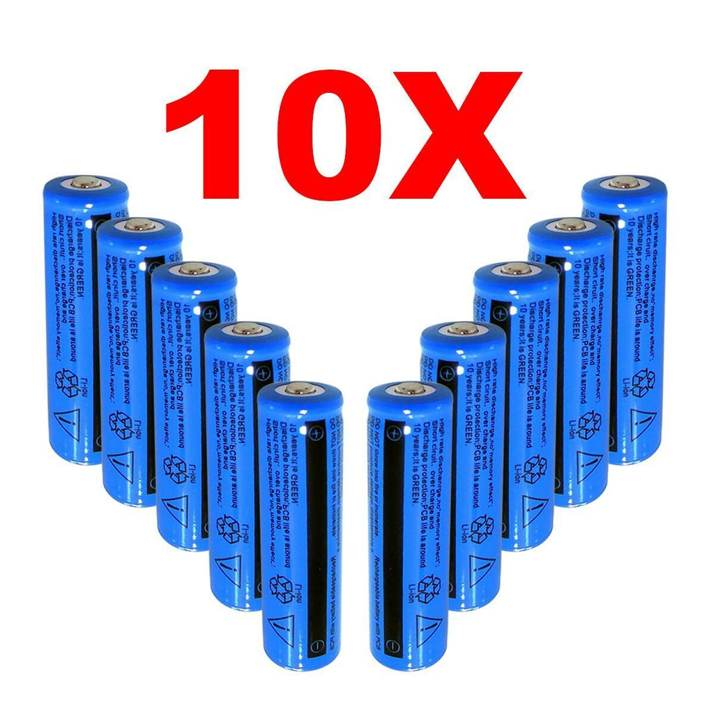 10Pcs Battery 3.7V Rechargerable Li-ion 3000mAh 18650 Batteries For Torch Flashlight Laser Headlamp