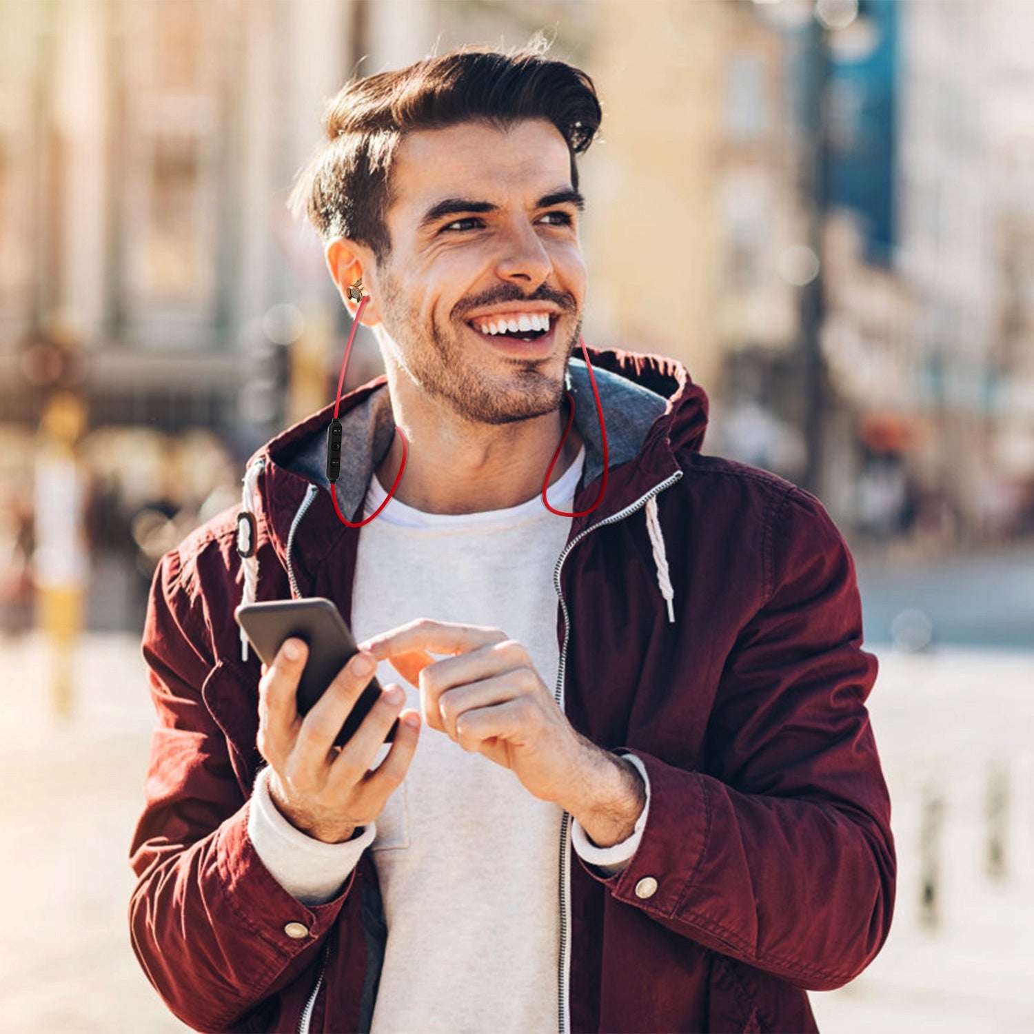 Sport Headsets Wireless V4.1 In-Ear Stereo Headphones Sweat-proof Running Earphones With Mic Hands-free