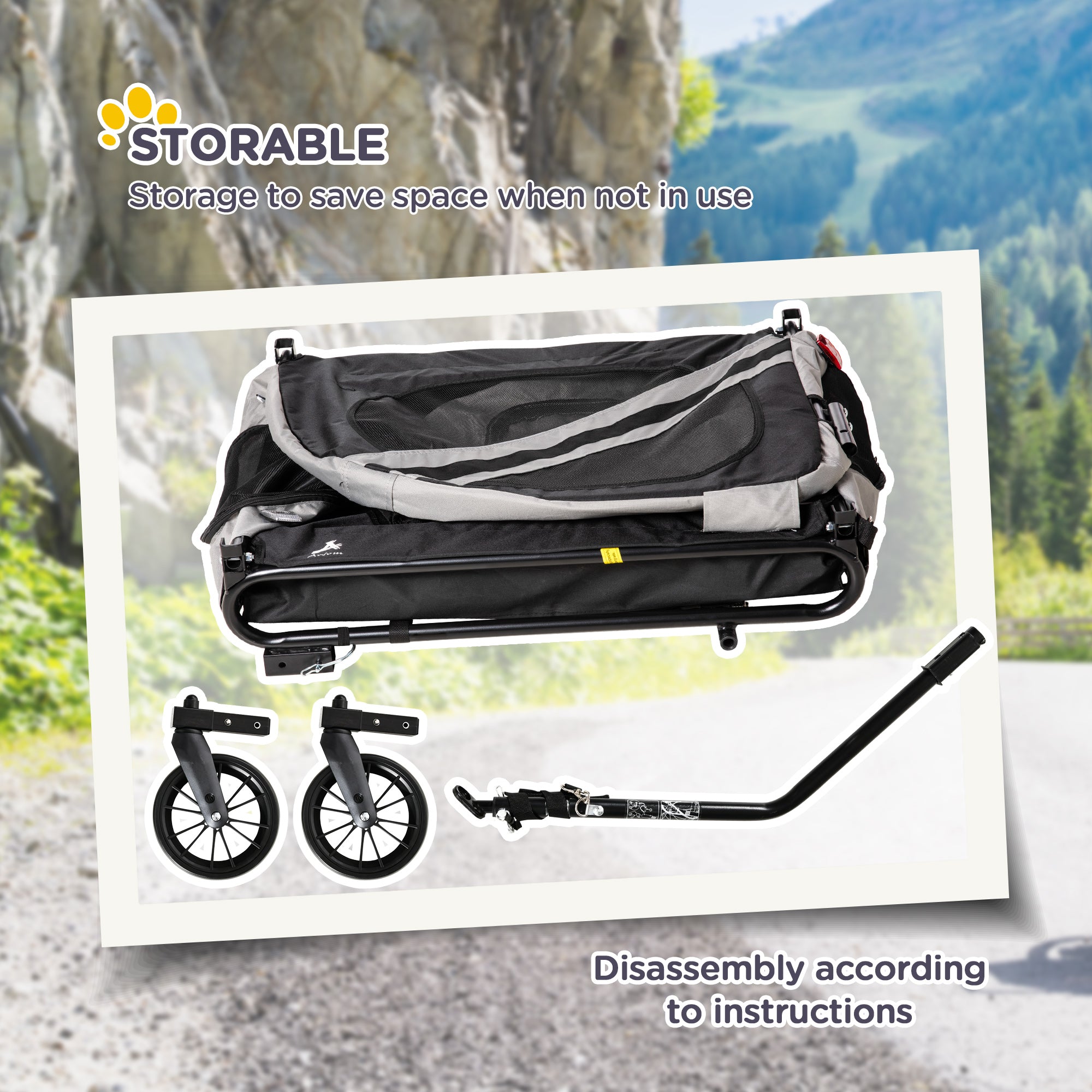 2 - in - 1 Pet Bike Trailer for Small Dogs - 5 - CJ