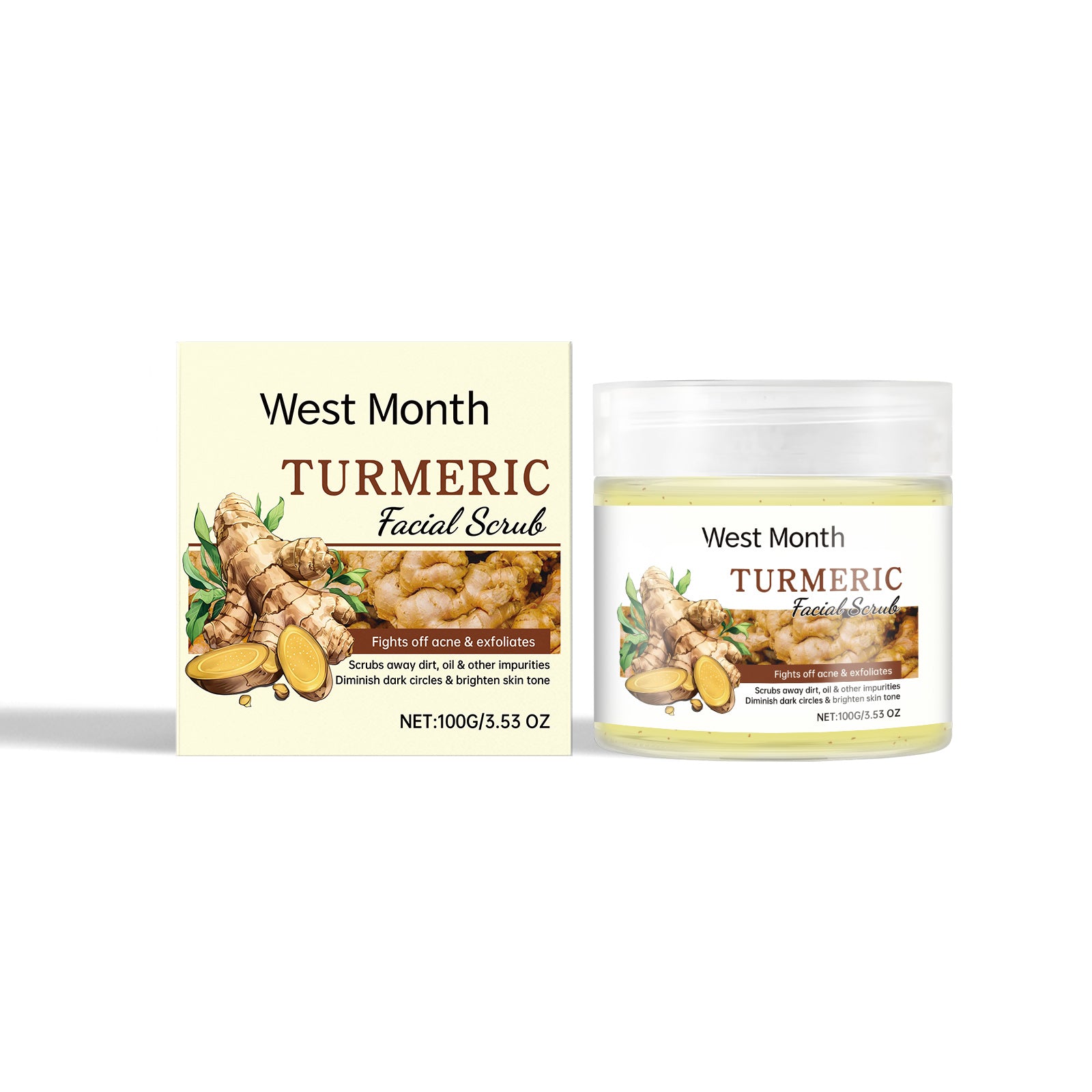West&Month Facial Scrub, Gently Cleanses Facial Skin, Exfoliates, Moisturizes, Moisturizes And Brightened - 5 - CJ