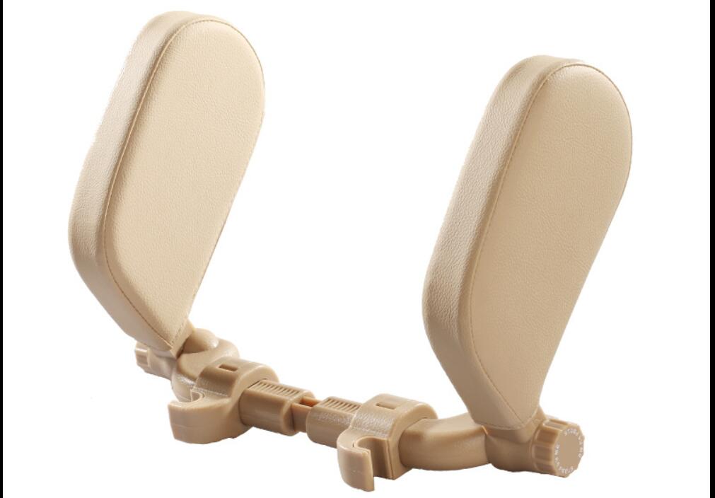 Car headrest pillow Sleep Adjustable Side Car Soft Travel Seat Headrest Auto Leather Support Neck Pillow Cushion car accessories - 0 - CJ - Beige - CJQCQCQC00615 - Beige