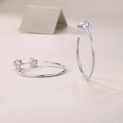 1Graceful Afternoon Diamond Set Moissanite Silver Earrings Luxury Fashion Diamond Earrings Stud Earrings Prohibit TikTok sales - 5 - CJ