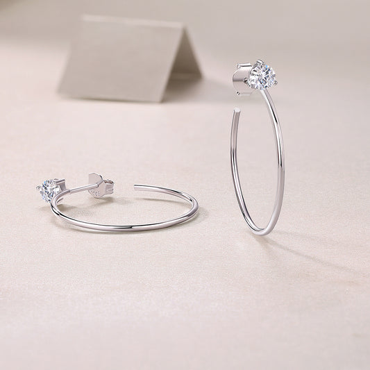 1Graceful Afternoon Diamond Set Moissanite Silver Earrings Luxury Fashion Diamond Earrings Stud Earrings Prohibit TikTok sales - 5 - CJ