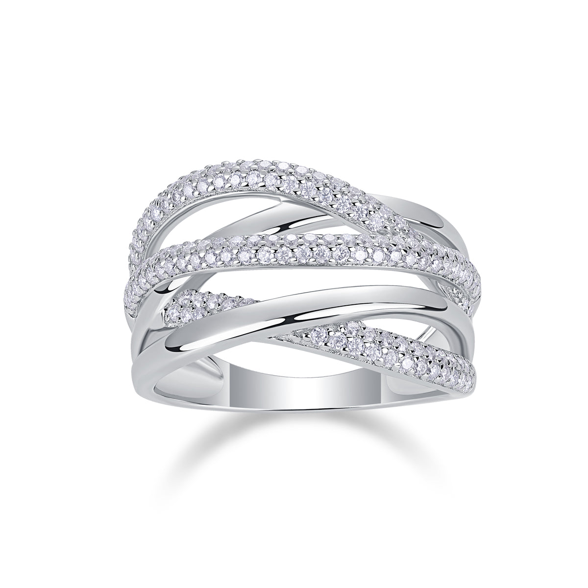 1Brilliant Interweaving - A Fashionable And Luxurious Jewelry Accessory Set With Moissanite S925 Sterling Silver And Platinum - plated Diamond Prohibit TikTok sales - 5 - CJ