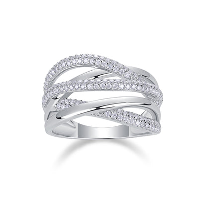 1Brilliant Interweaving - A Fashionable And Luxurious Jewelry Accessory Set With Moissanite S925 Sterling Silver And Platinum - plated Diamond Prohibit TikTok sales - 5 - CJ
