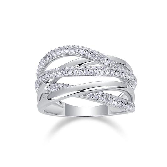 1Brilliant Interweaving - A Fashionable And Luxurious Jewelry Accessory Set With Moissanite S925 Sterling Silver And Platinum - plated Diamond Prohibit TikTok sales - 5 - CJ