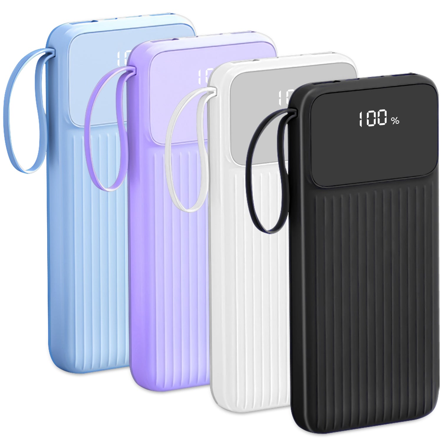 1Pc PD22W Fast Charger 20000mAh Fast Charging Power Bank Portable Charger With 4 Inbuilt Cables Digital Display Handle Fit For IOSPhone 15 14 Android And More - 5 - CJ