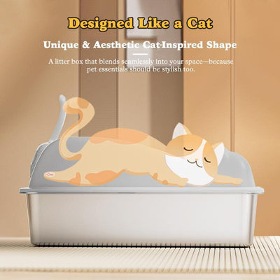 Large Stainless Steel Cat Litter Box - 5 - CJ