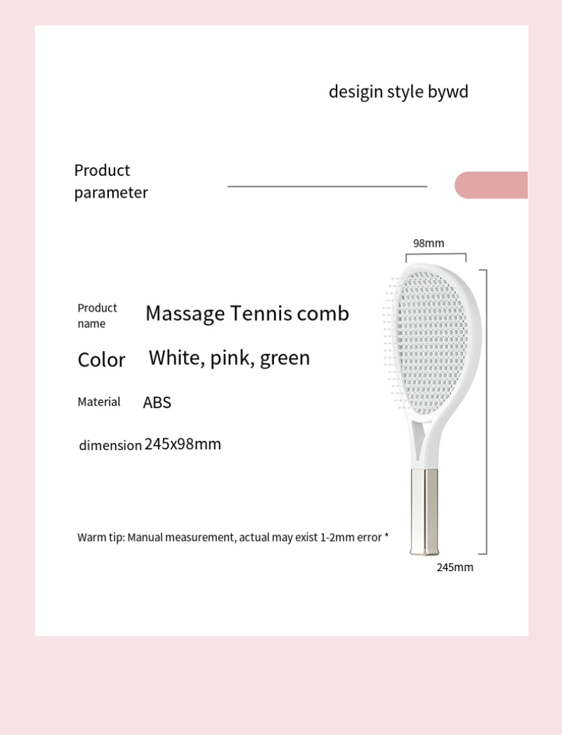 Hair Comb Tennis Racket Fluffy Combs High Skull Top Hair Artifact Airbag Cushion Massage Comb Barber Tools Hair Detangler Hairbrush For Thick Hair Self Cleaning Curly Hair Brush For Curly Hair - 5 - CJ