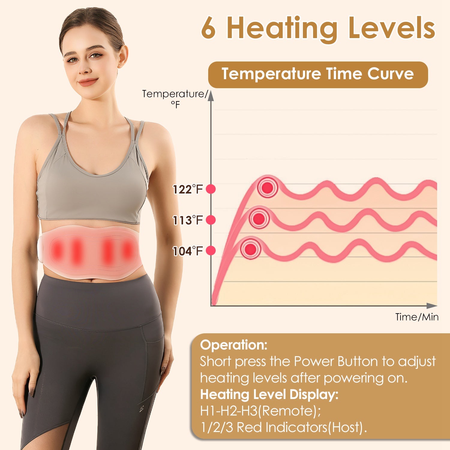 EMS Lower Back Massager Heating Pad Cordless Heating Pad For Back Belly Waist With Remote Magnetic Host 8 Modes 19 Intensity Levels 3 Heating Levels - 5 - CJ