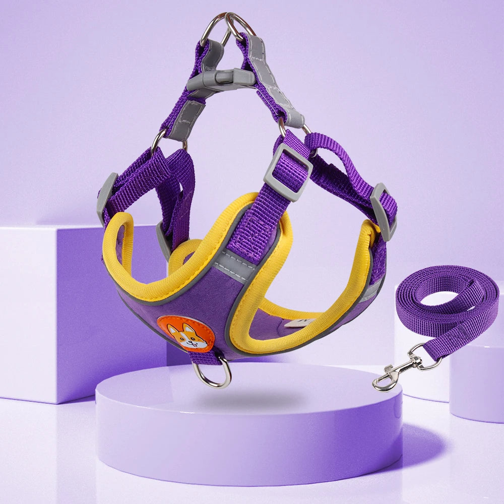 New Dog Leash And Harness Set Pet Dog Harness And Leash Set Adjustable Puppy Cat Harness Vest Reflective Walking No Pull Lead Leash For Small Dogs Chihuahua - 5 - CJ