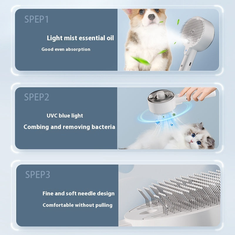 Animal Hair Remover Brush Dog And Cat Steam Brush Pet Self Cleaning Dog Brush Grooming Removes Cat Hairs Cat Dog Accessories Pet Products - 0 - CJ