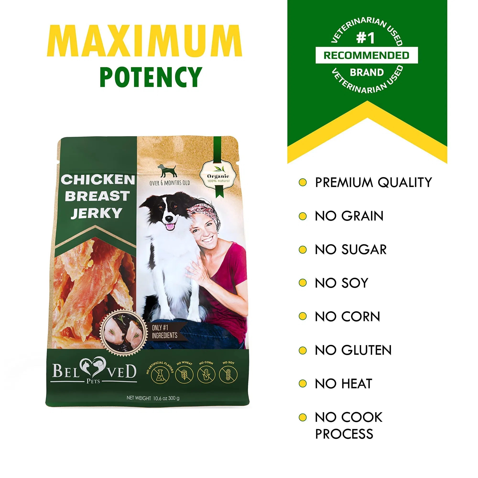 Chicken Jerky Dog Treats All Natural And Organic Healthy Snacks For Large & Small Dogs Grain Free And High Protein Human Grade Pet Chews 300 Gram - 5 - CJ