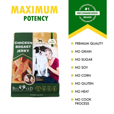Chicken Jerky Dog Treats All Natural And Organic Healthy Snacks For Large & Small Dogs Grain Free And High Protein Human Grade Pet Chews 300 Gram - 5 - CJ