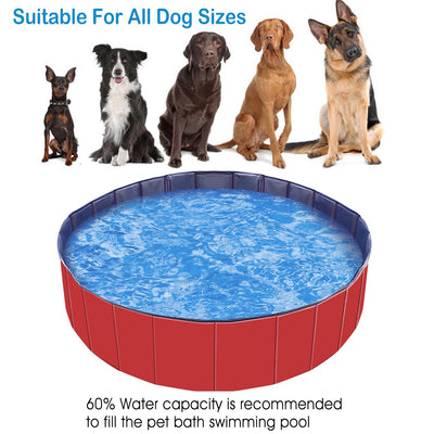 1Pc 160 X 160 X 30cm - 63.0 X 63.0 X 11.8inch Foldable Pet Swimming Pool PVC  Dog Swim Pool Bathing Tub Playmat Pools - 5 - CJ