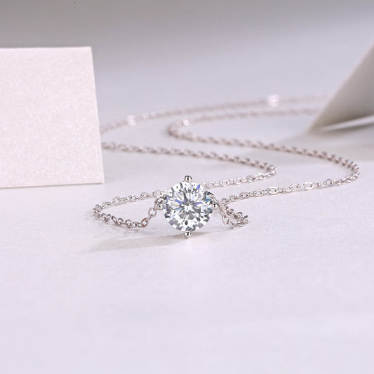 1True Heart - A Fashionable And Luxurious Diamond Jewelry Pendant Set With 1 - carat Moissan Diamond S925 Sterling Silver Prohibit TikTok sales - 5 - cj