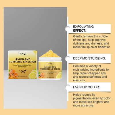 Hoygi Turmeric Lemon Lip Scrub Moisturizes Dry, Exfoliating, Hydrating And Moisturizing Lip Care Cream - 5 - CJ