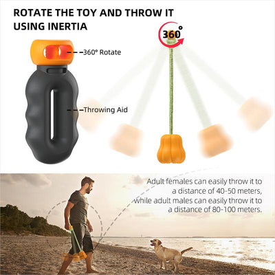 PROKEl Dog Rope Fetch Exercise ToyforMedium  Large Aggressive Chewers BreedDogsChew Interactive Toys Training Tug Of WarBallsindoor And Outdoor Halloween Dogtoyorange Plain Indestructible Dogtoy Super - 5 - CJ