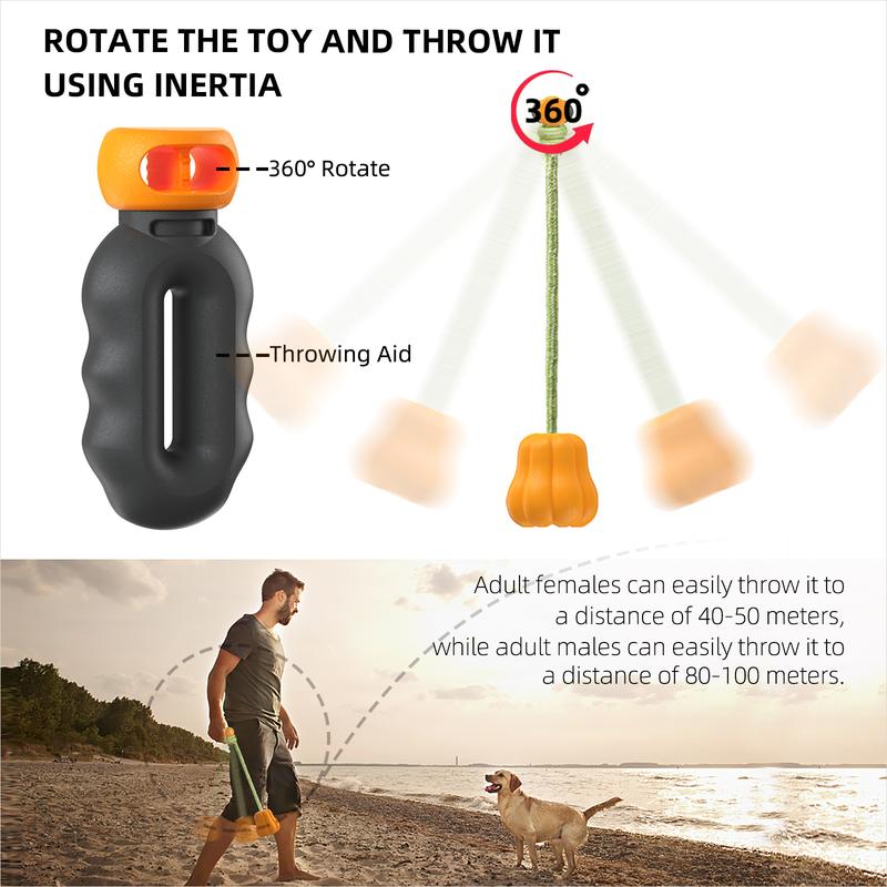 PROKEl Dog Rope Fetch Exercise ToyforMedium  Large Aggressive Chewers BreedDogsChew Interactive Toys Training Tug Of WarBallsindoor And Outdoor Halloween Dogtoyorange Plain Indestructible Dogtoy Super - 5 - CJ
