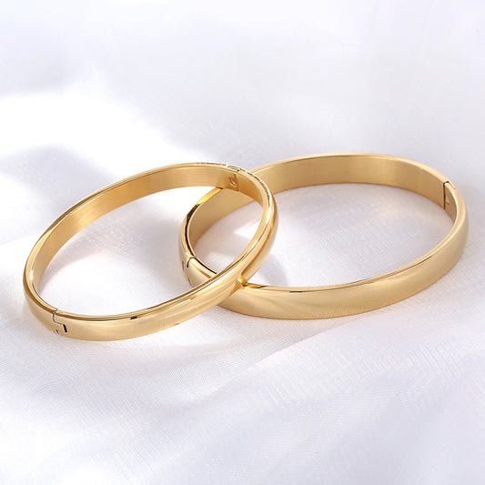 Two Piece Set Of Fashionable Hot Selling Metal Stainless Steel Material Couple Style Men's And Women's Wristbands Bracelet Gift - 5 - CJ