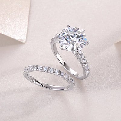 1Arrange Large Diamond Rings Luxuriously And Fashionably Set With Moissanite Silver Rings Prohibit Tk Sales - 5 - CJ
