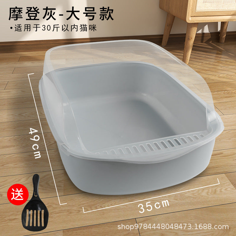 Semi - closed Anti - sand Litter Box - 0 - CJ