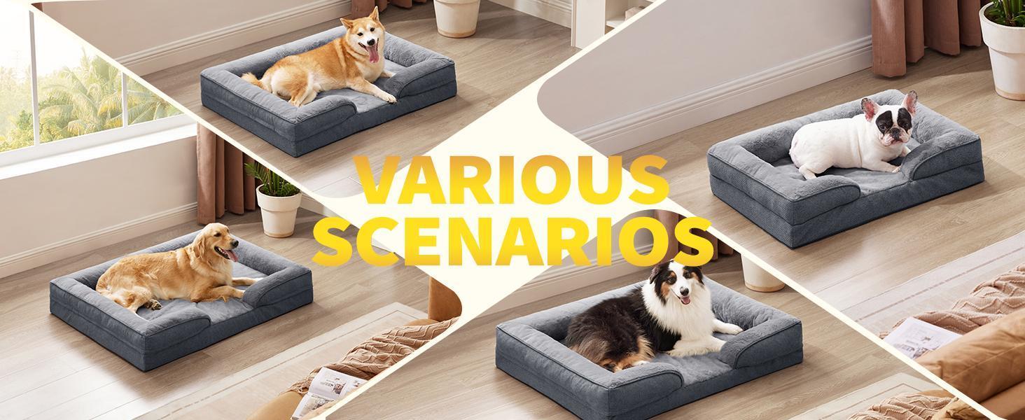 Large Dog Orthopedic Dog Sofa Supportive Foam Pet Mattress Washable And Removable Cover Egg Cell Foam Waterproof Lining Multiple Colors And Sizes Available