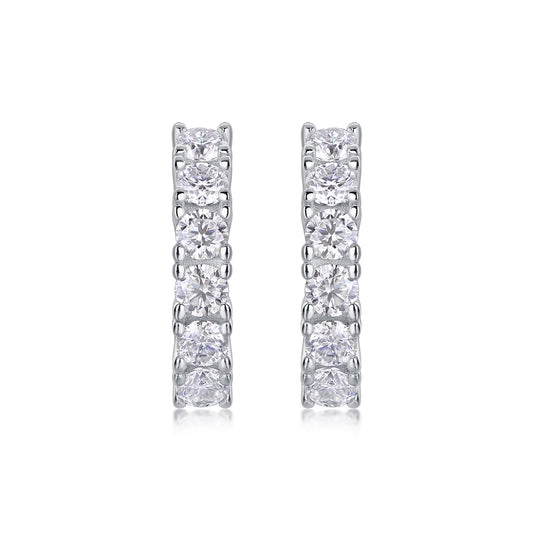 1Pursuit - Fashionable And Luxurious Diamond Jewelry Earrings Set With Moissanite S925 Sterling Silver And Platinum - plated Stud Earrings Prohibit TikTok sales - 5 - CJ