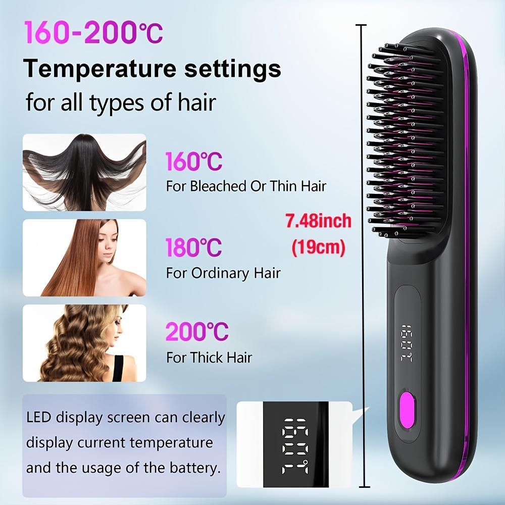 USB Wireless Household Electric Hair Straightening Comb For Both Straightening And Curling Without Damaging Hair - 5 - CJ
