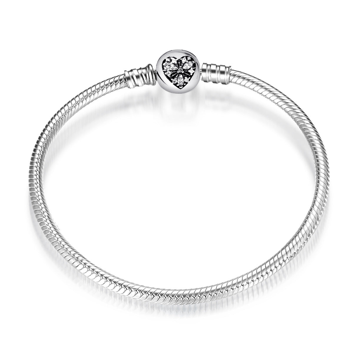 Women's Bracelet S925 Sterling Silver 3mm Suitable Beaded Pendant Accessories Diamond Inlaid All Kinds Of Button Heads Diy Basic Snake Bone Chain - 4 - https://x.com/titan_prim62775J - PG0018 - 21cm - CJJE1598210 - PG0018 - 21cm