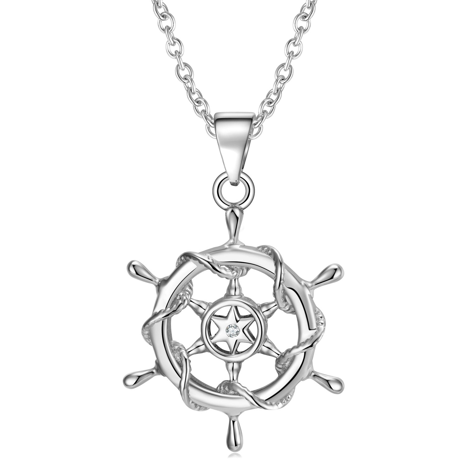 S925 Sterling Silver Necklace Steering Wheel Female Minority Design Pendant Ins Wind - 4 - https://x.com/titan_prim62775J