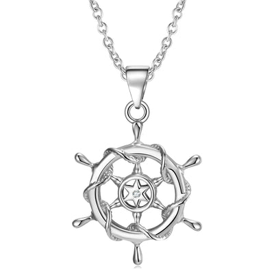 S925 Sterling Silver Necklace Steering Wheel Female Minority Design Pendant Ins Wind - 4 - https://x.com/titan_prim62775J