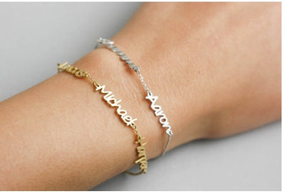 Personalized DIY Custom Name Bracelet Stainless Steel - 7 - CJ - Rose gold 3names - Adult - CJSL118669323WD