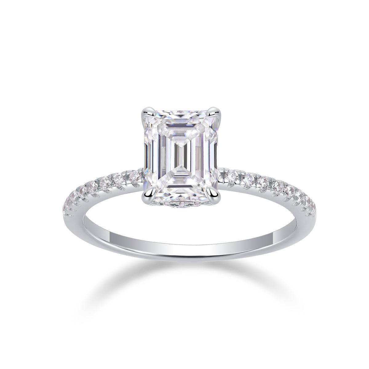 1Square Diamond Ring Luxury Fashion Set Moissanite Silver Ring Prohibit TikTok sales - 5 - CJ