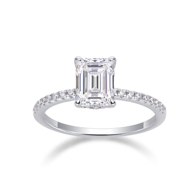 1Square Diamond Ring Luxury Fashion Set Moissanite Silver Ring Prohibit TikTok sales - 5 - CJ