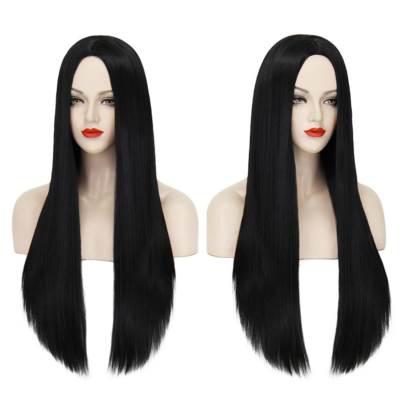 40Inch 100cm Long Women's Long Straight Black Wig Anime Costume Party Wig - 5 - CJ