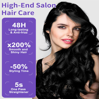 Steam Straighteners For Hair, Professional Salon Titanium Vapor Straightening Irons, High - end Salon Water Light Steam Flat Iron 24 Hour Anti - frizz Make Hair Smooth And Adds Shine - 5 - CJ