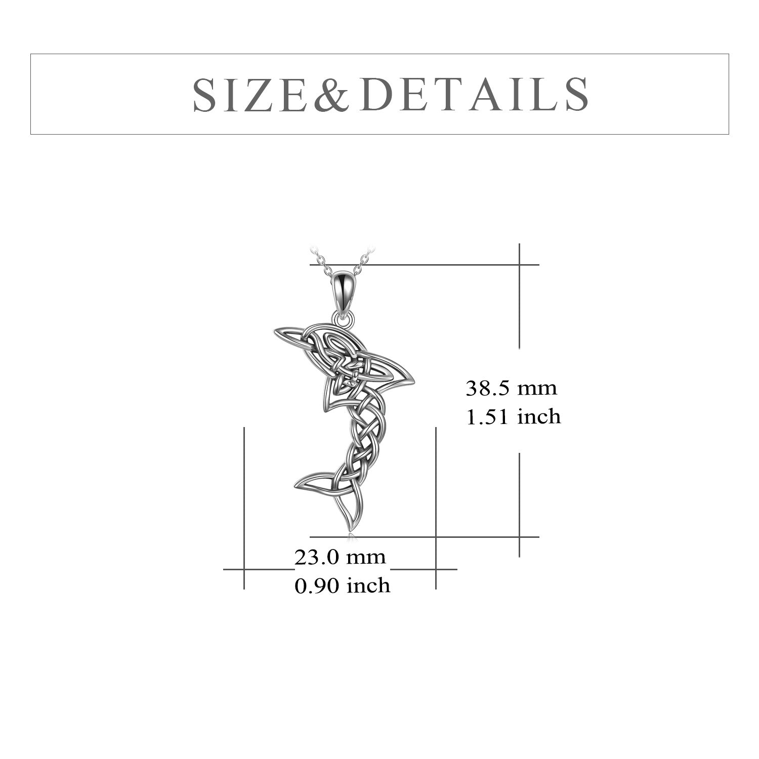 S925 Sterling Silver Celtic Knot Dolphin Pendant Necklace - 5 - cjdropshipping