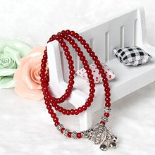 Red Agate Beaded Good Lock Bracelet - 5 - CJ