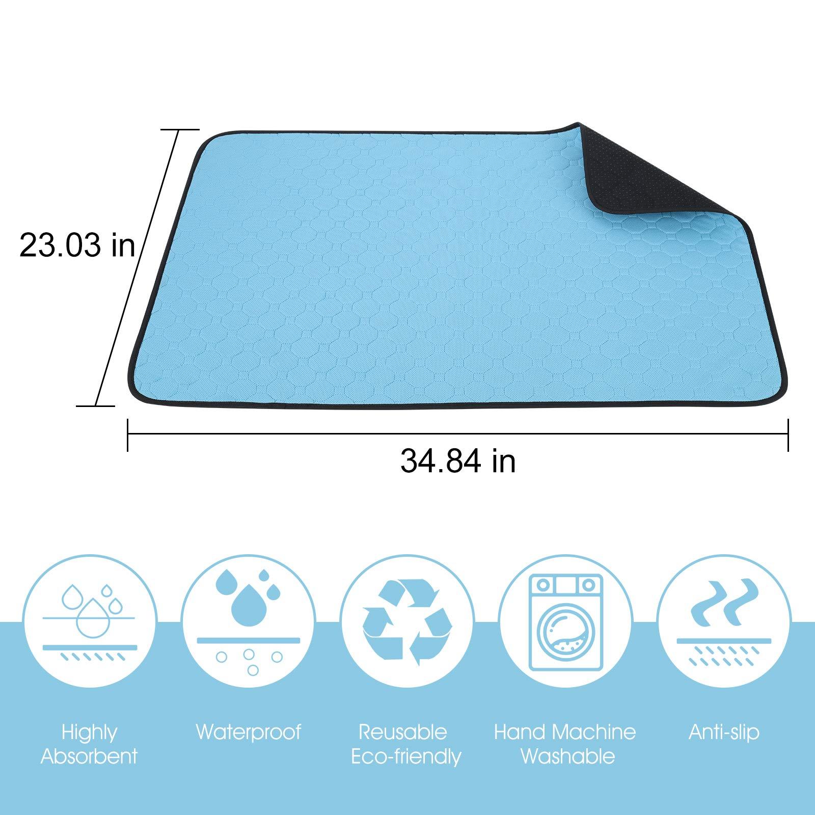 Washable Dog Urine Pad, Waterproof Toilet Training Mat For Dogs, 89.5 X 59.2 Cm - 34.5 In X 23 In, Washable Urine Pad Non - Slip Diaper Pad, For Puppies And Cats, 2 Packs - 5 - CJ