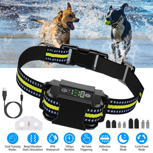 Dog Bark Collar Rechargeable Waterproof Beep Vibration Static Stimulation Bark Stopper Automatic Identification Collar With 6 Intensity Dual Modes - 5 - CJ