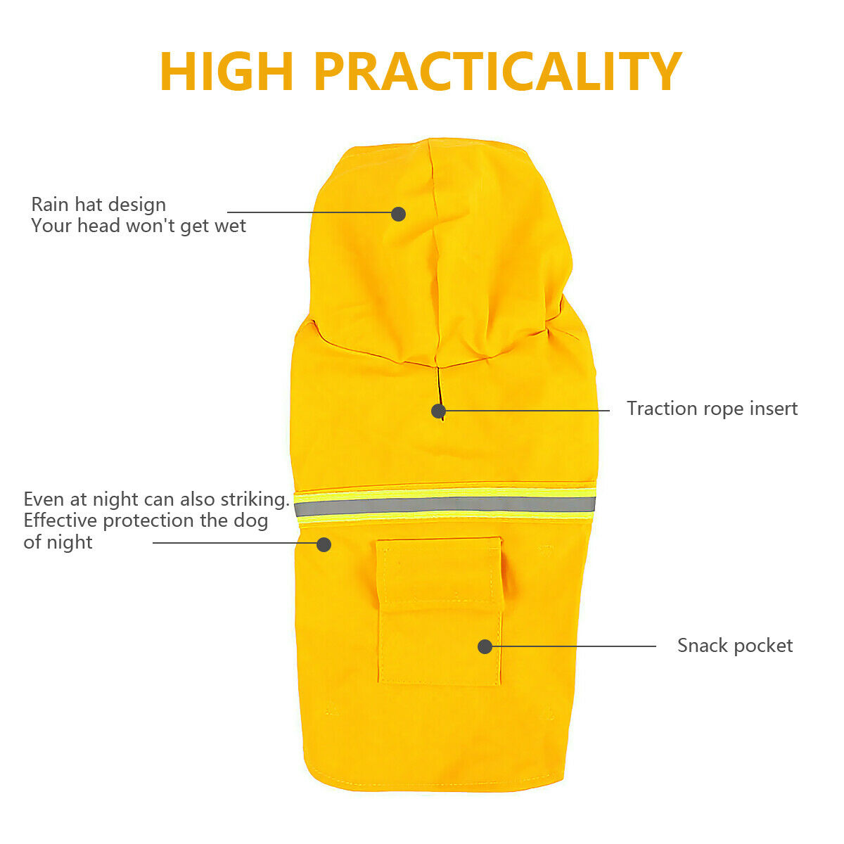 Dog Raincoat,Waterproof Dog Rain Jacket With Safety Reflective Stripe,Hooded Slicker Dachshund Doggy Dog Poncho With Leash For Dogs And Puppies - 5 - CJ