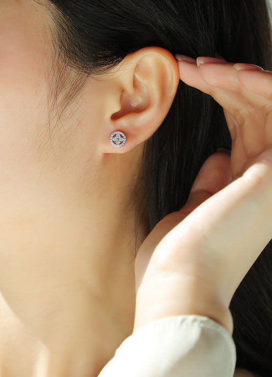 1Silver Osmanthus - Fashionable And Luxurious Diamond Jewelry Earrings Set With Moissanite S925 Sterling Silver And Platinum - plated Stud Earrings Prohibit TikTok sales - 5 - cjdropshipping