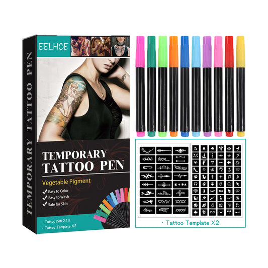 EELHOE Temporary Tattoo Pen Set Face, Arm, Body Multi Color Painting DIY Makeup Graffiti Decoration Tattoo Pen EELHOE Temporary Tattoo Pen Set Face, Arm, Body Multi Color Painting DIY - 5 - CJ