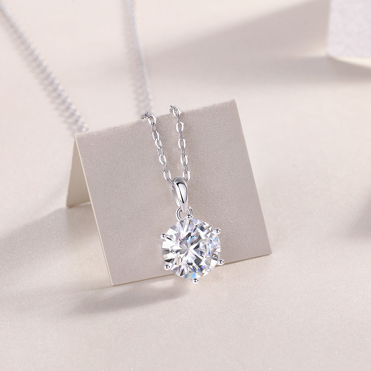 Refreshing Breeze Dancing Luxurious Fashion Diamond Pendant Necklace Set With Mosan Diamond Silver Ornaments
