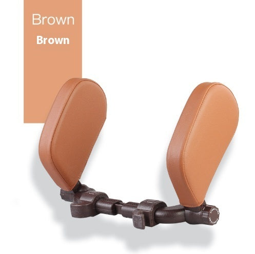 Car headrest pillow Sleep Adjustable Side Car Soft Travel Seat Headrest Auto Leather Support Neck Pillow Cushion car accessories - 0 - CJ - Brown - CJQCQCQC00615 - Brown